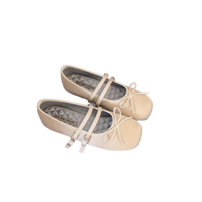 JIAIRUI French Satin Square Toe Bow Ballet Flat Shoes for Women - Image 5