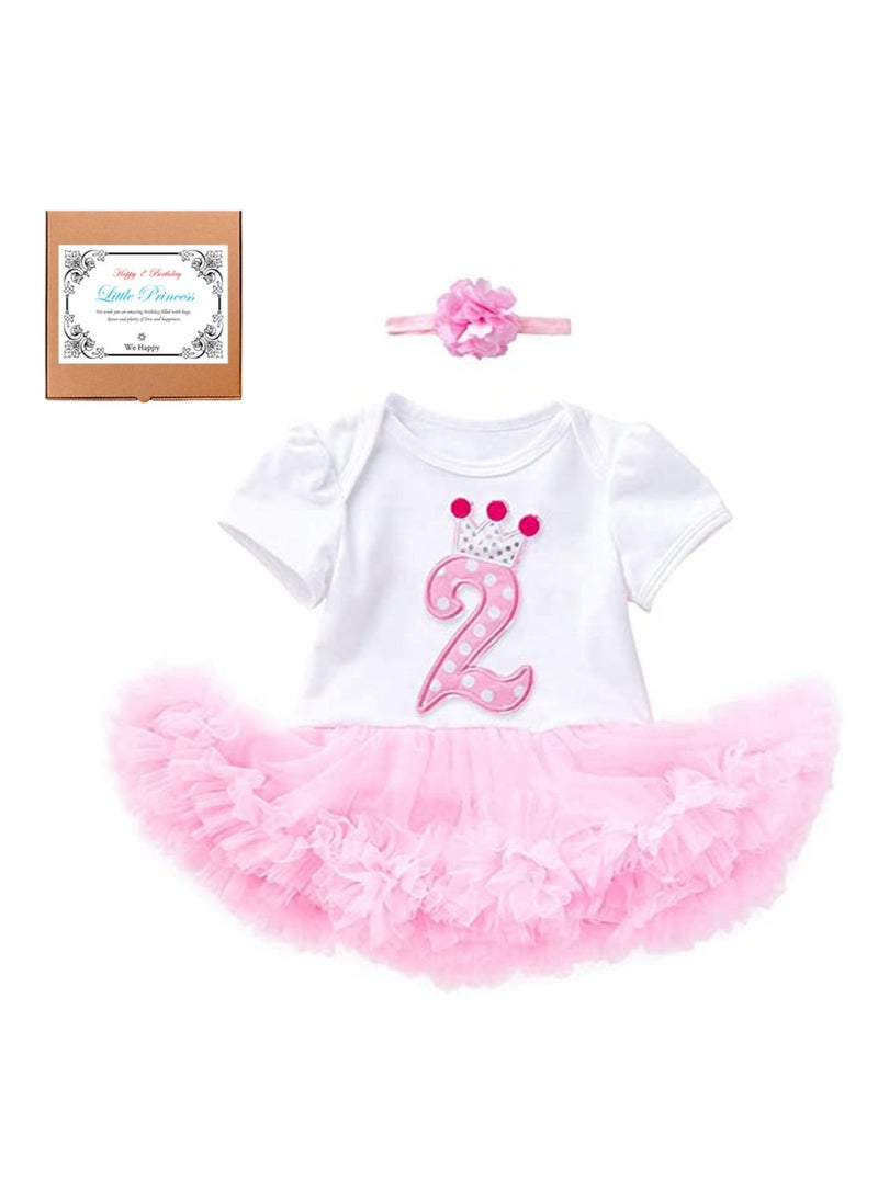 We Happy 3-Piece 2nd Birthday Baby Girls Dress Princess Costume  - Image 1