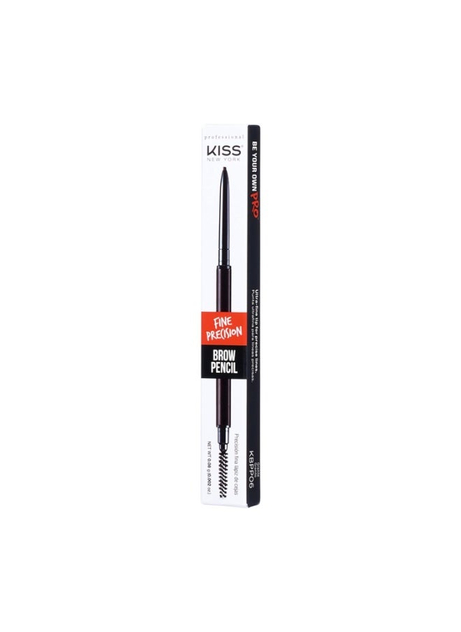 kiss new york Professional Brow Pencil with Spoolie Brush, Ultra-Fine Precision Point Eyebrow Pencil, Dual-Sided Precise, Slim Definer, Fills Brows, Long-Lasting (Granite)  - Image 2