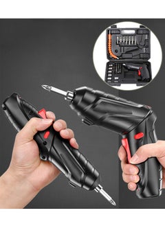 NIBEMINENT 47 Pcs Electric Screwdriver Set, Rechargeable Electric Power Screwdriver Set with Pivoting Handle & LED Light, Cordless Screwdriver Bit, USB Charging Cable, Carrying Case  - Image 1