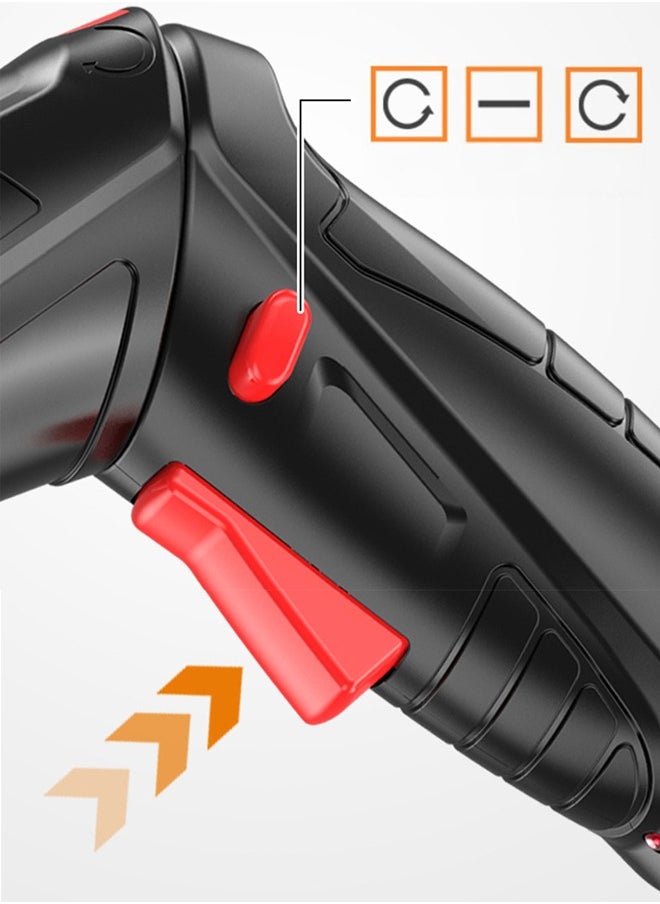 NIBEMINENT - 47 Pcs Electric Screwdriver Set, Rechargeable Electric Power Screwdriver Set with Pivoting Handle & LED Light, Cordless Screwdriver Bit, USB Charging Cable, Carrying Case - Image 1