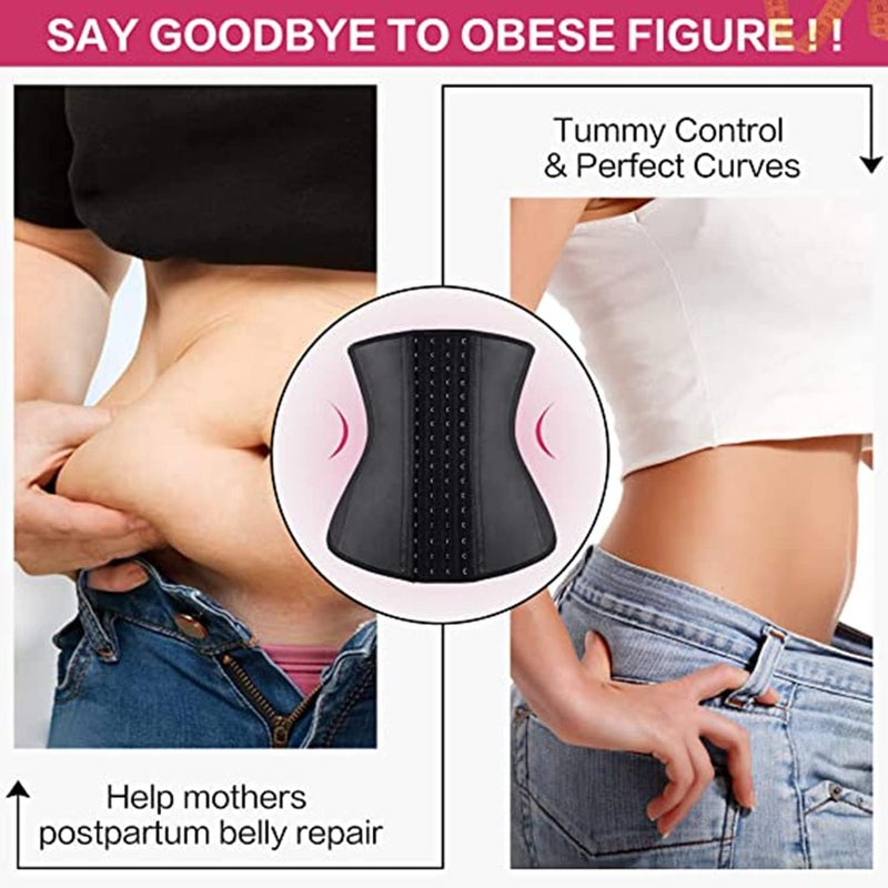 ELECDON Waist Trainer Body Shaper Underbust Waist Corsets for Women Latex 9 Steel Bones Breathable Plus Size Tight Fit for Waist Training Help with Posture, L - Image 2