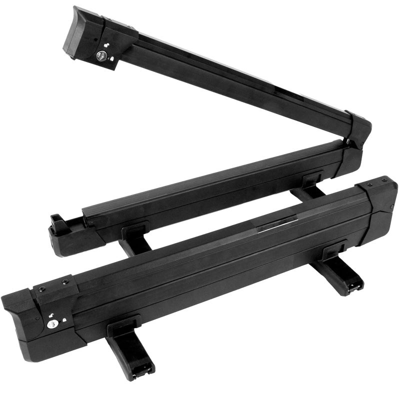KUAT Switch Sturdy Universal Car Rooftop Crossbars Mounted Winter Sports Gear Clamshell Flip Down Quick Release Ski and Snowboarding Rack with Integrated Locks Black Switch 44 Skis
