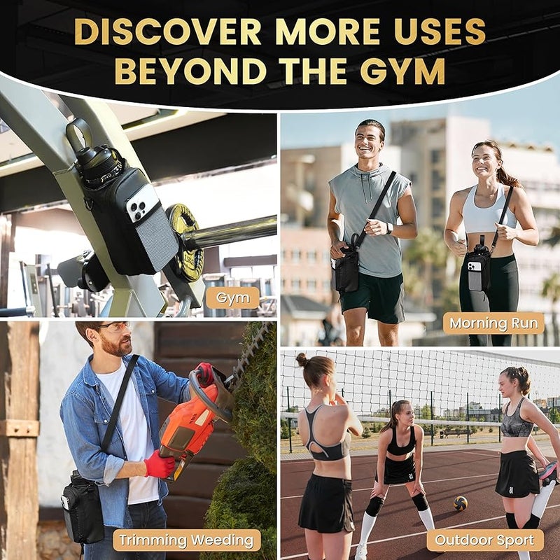 Balency Magnetic Gym Bag for Men, Magnetic Gym Water Bottle Bag, Water Bottle Holder with Phone Pockets, Powerful Magnet Gym Pouch, Magnet Crossbody Bags, Gym Accessories for Women - Image 2