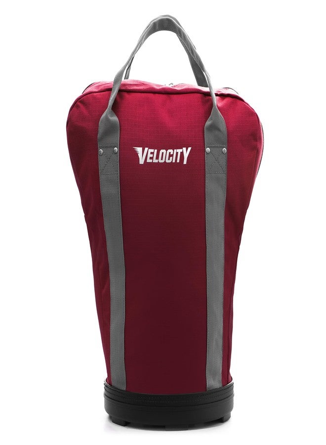 Velocity Heavy Duty Multipurpose Ball Bag with Durable Bottom - Holds up to 60-72 Balls - Ideal for Lacrosse, Baseball, Pickleball, Tennis & More, Maroon - Image 1