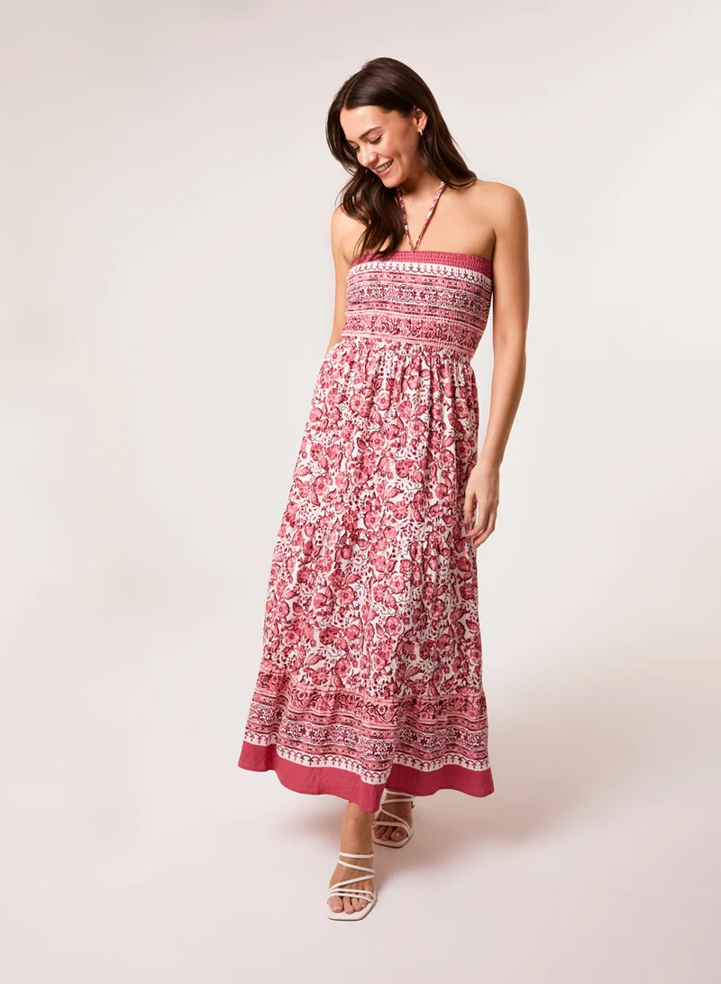 Blue Vanilla Shirred Bust Bandeau Dress