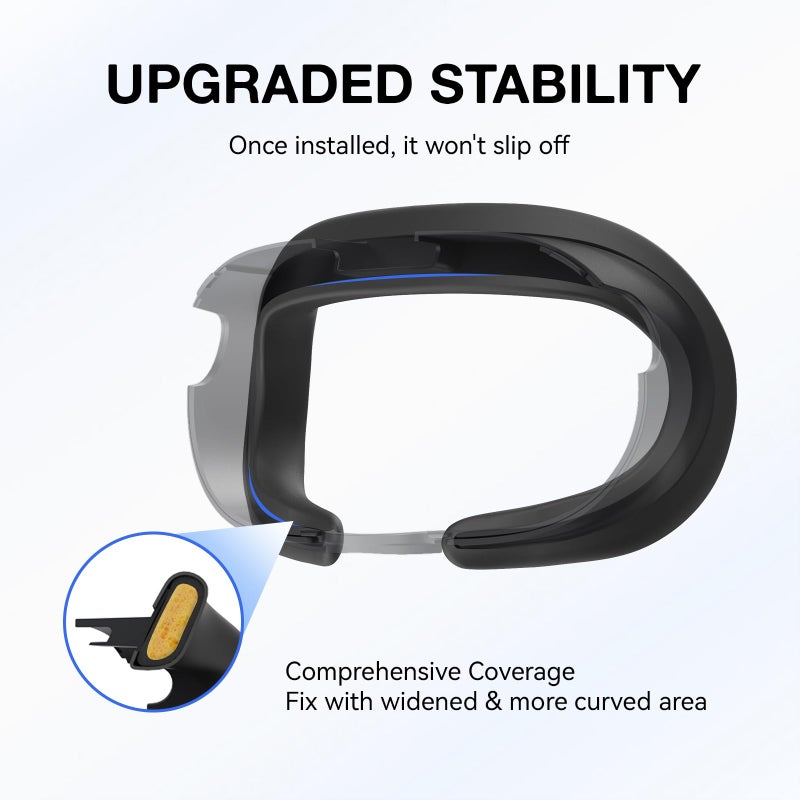 APEXINNO VR Silicone Face Pad Cover for Meta Quest 3 Original Headset Accessories,Oculus/Meta Quest 3 Accessories VR Face Cushion Pad Mask for Original Headset Face Pad (Black) - Image 4