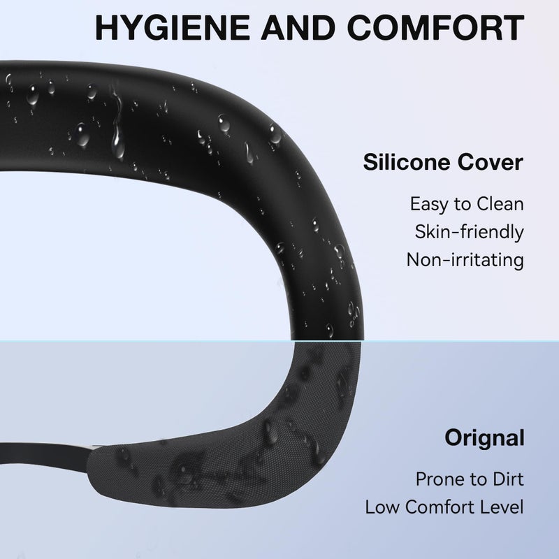 APEXINNO VR Silicone Face Pad Cover for Meta Quest 3 Original Headset Accessories,Oculus/Meta Quest 3 Accessories VR Face Cushion Pad Mask for Original Headset Face Pad (Black) - Image 2