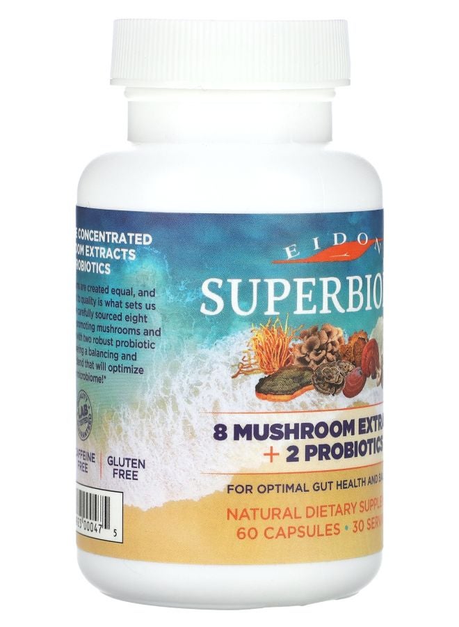 Eidon Ionic Minerals Superbiome 8 Mushroom Extracts + 2 Probiotics  60 Capsules - Image 2