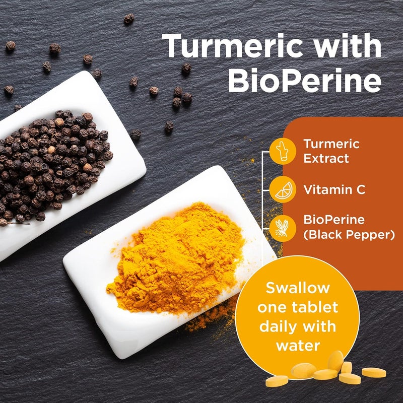 Healthspan Turmeric 10000mg with BioPerine Black Pepper Extract 2 Months Supply High Potency Turmeric Extract Supports Immune Bone Cartilage Health BioPerine aids Absorption Vegan - Image 4