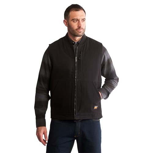 Timberland PRO Gritman Lined Canvas Vest, Jet Black, Small - Image 1