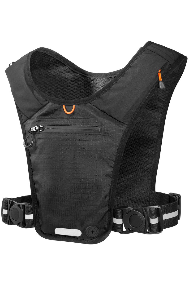 Spigen Running Vest Dynamic Shield A720 Lightweight Unisex Reflective Run Vest with Phone Holder Front Storage Pocket Key Clip & Adjustable Fit for Jogging Marathon – Black - Image 1