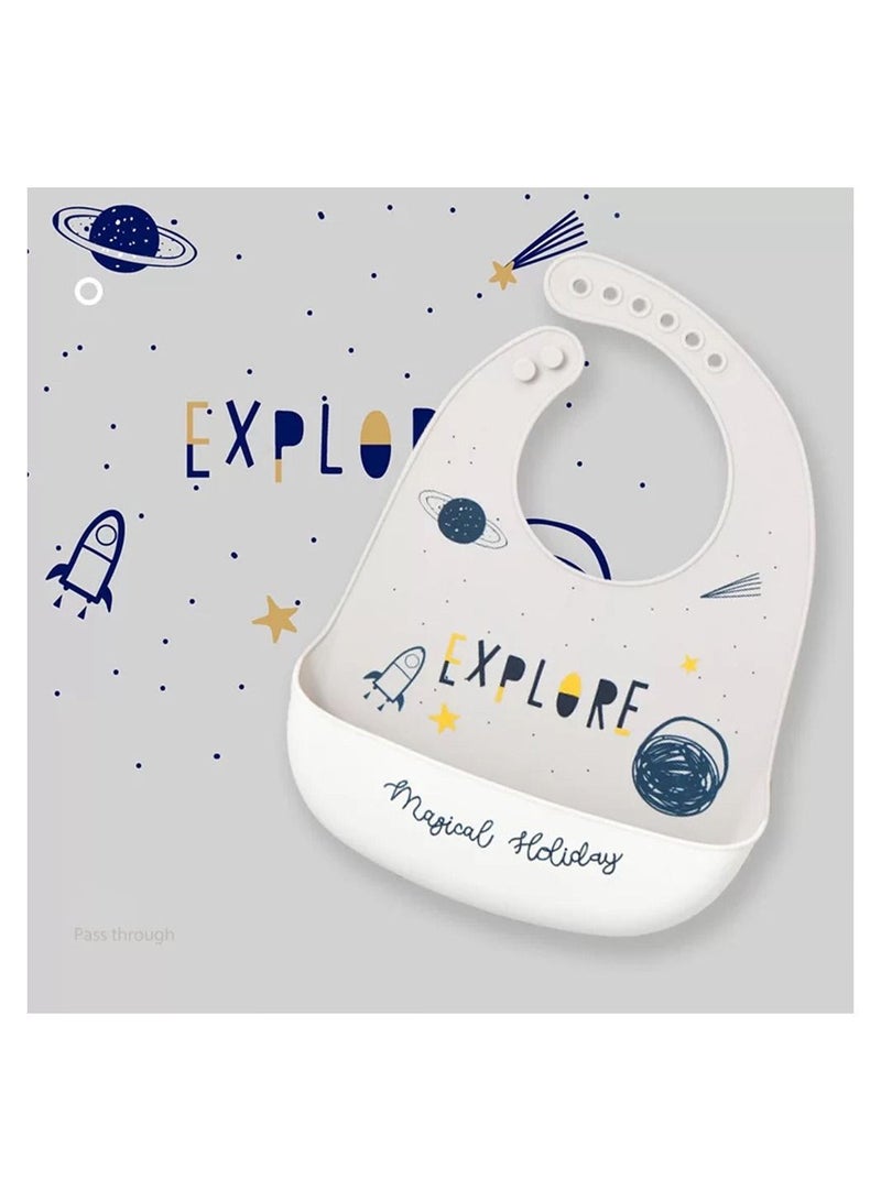 2-Piece Waterproof Silicone Baby Bibs