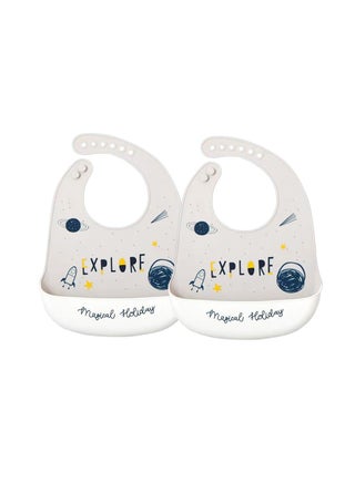 2-Piece Waterproof Silicone Baby Bibs - pzsku/Z045406EE69A613A06AECZ/45/_/1643600418/2d2647dd-512a-4689-ba93-7ff4c5f1013a