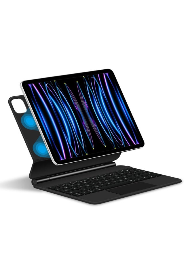 زيترا حالة لوحة المفاتيح المغناطيسية لـ iPad 11 بوصة (A16 ، 2025) / iPad الجيل العاشر 10.9 " (2022) ، لوحة المفاتيح المغناطيسية لـ iPad 11 / 10 ، لوحة تعقب متعددة اللمس ، 7 ألوان مفاتيح مضاءة خلفية ، موقف مغناطيسي عائم - Image 1