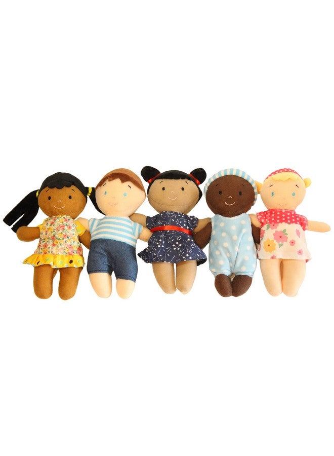 Making Believe Diversity Buddies Plush Diversity Dolls - Multicultural Dolls For Kids | Multicultural Baby Dolls, Different Races Dolls, Multi-Ethnic Multiracial Dolls | Daycare Toys - 8" - Set Of 5 - Image 1