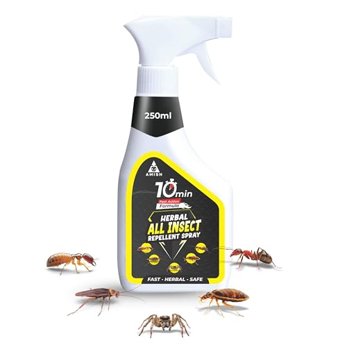 Amish Herbal All in One Spray 250ml 10 Minutes Formula |Removes Entire Ant, Cockroach, Lizard, Bed Bugs, Spider, Bed Bugs|Powerful 100% Organic Insect Repellent Spray for Home Kitchen - Image 1