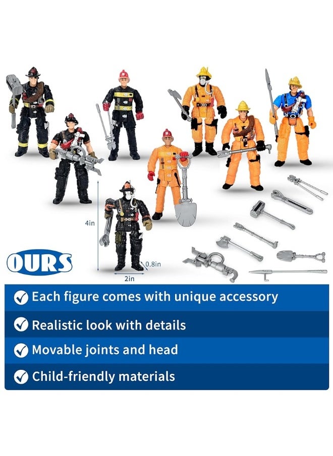 HAPTIME 8 Pieces Firefighter Action Figures, Fireman Toys for 3 4 5 6 7+ Year Old Boys, 4-Inch Toy Figure & Playsets with Accessories, Ideal Gifts for Boys Girls Kids Party Favor - pzsku/Z04542260693A04C0D5B8Z/45/_/1729171888/ef00480d-86eb-4e09-8acc-61aabc4fc451