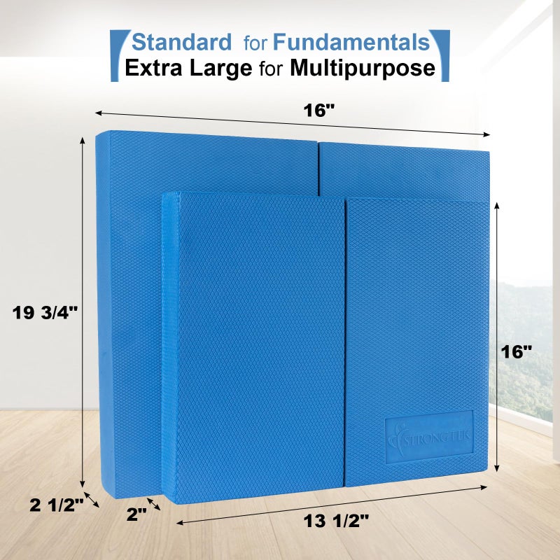 StrongTek 2-in-1 Non-Slip Balance Pad - High-Density Foam Cushion, Supportive Exercise Mat & Knee Pad for Core Training, Yoga, Pilates, Physical Therapy, Stability Training, Stretching, and Rehab - Image 2