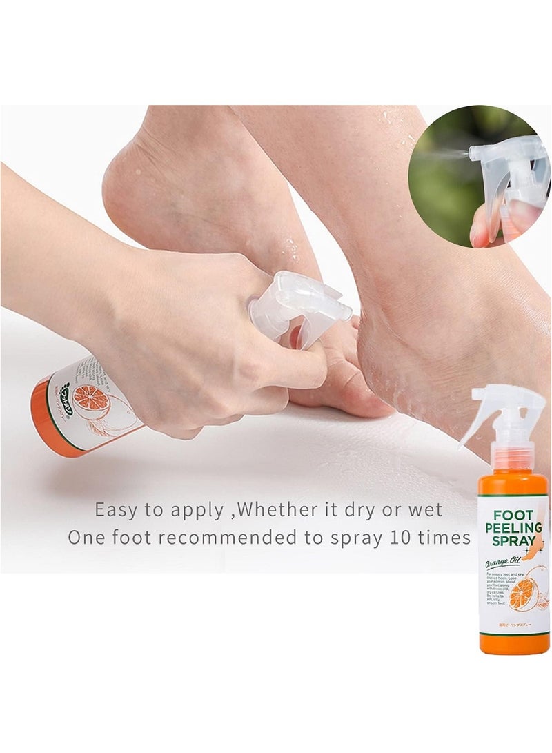 DubaiGallery بخاخ تقشير القدم بخاخ تقشير القدم بزيت البرتقال وشجرة الشاي بخاخ تقشير القدم مرطب ومغذي بخاخ تقشير وإزالة الجلد الميت (بخاخ تقشير البرتقال) - Image 4
