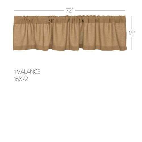 VHC Brands Burlap Natural Window Valance, Tan, 16x72 - Image 2
