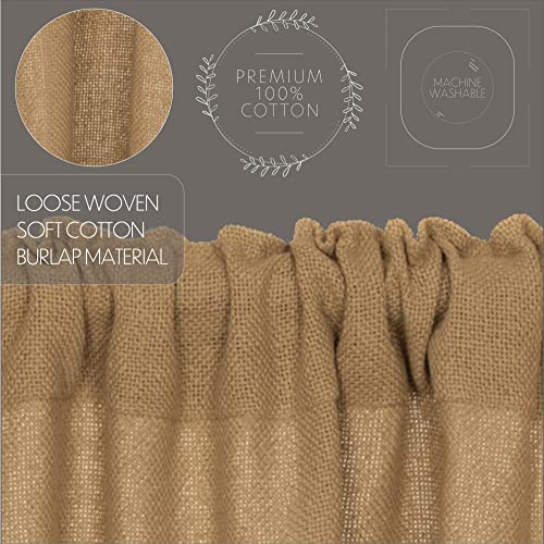 VHC Brands Burlap Natural Window Valance, Tan, 16x72 - Image 5