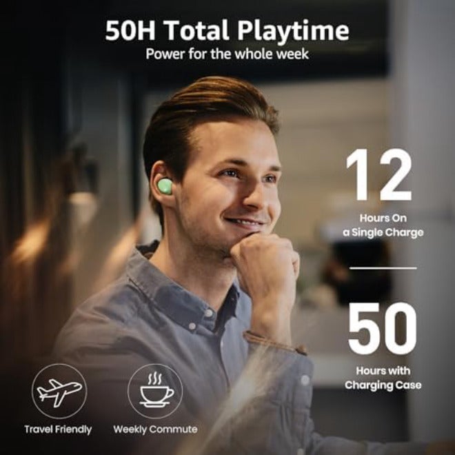 TOZO T6 Wireless Earbuds Bluetooth 5.3 Headphones, Ergonomic Design in Ear Headset, 50Hrs Playtime with Wireless Charging Case, APP EQ Customisable, IPX8 Waterproof - Image 3