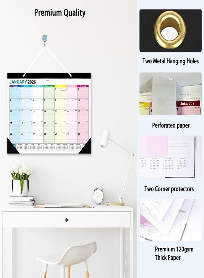 Dayvorax 2026 Desk Calendar - 18 Monthly Calendar 2026-2027, Jan 2026 - Jun 2027, 17" x 12", Large Desk Calendar 2026-2027 with Thick Paper, Large Blocks, Stickers, Home or Office Calendar for Easy Organizing - Image 3