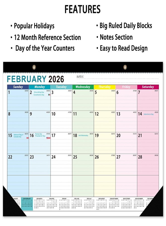 Dayvorax 2026 Desk Calendar - 18 Monthly Calendar 2026-2027, Jan 2026 - Jun 2027, 17" x 12", Large Desk Calendar 2026-2027 with Thick Paper, Large Blocks, Stickers, Home or Office Calendar for Easy Organizing - Image 4