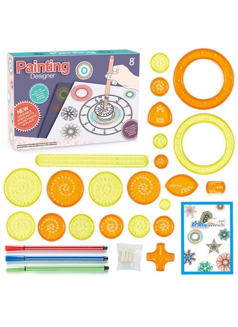 27 Pieces Spirograph Design Set Classic Gear Design Kit