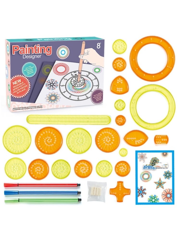 OASIS-TH - 27 Pieces Spirograph Design Set Classic Gear Design Kit - Image 1