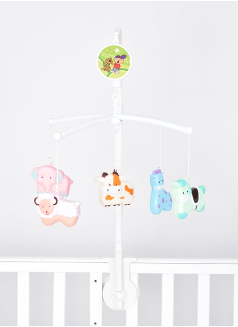 Attractive rotating animated musical rattles for baby crib in various colors and shapes