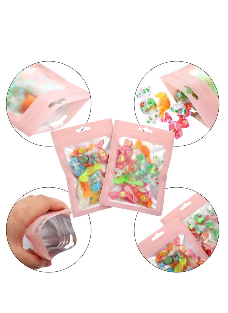 KASTWAVE Mylar Bags, 100 Pieces Smell Proof Bags Resealable Storage Bag with Clear Window Packaging Foil Pouch Bags  - Image 2