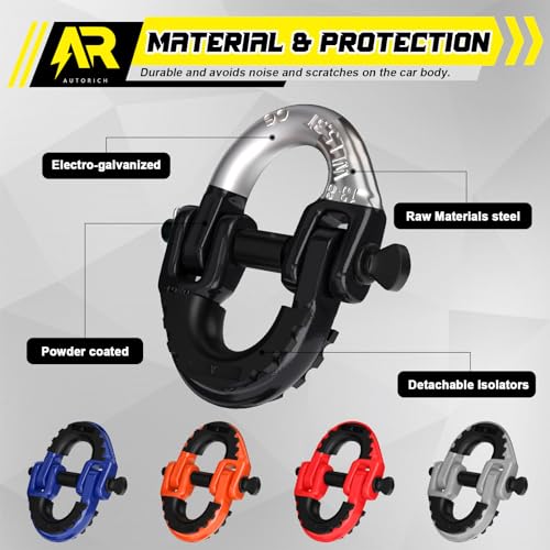 AUTORICH Safety Chain Connector Link, 1/2IN Tow Hitch Hammerlock Coupling Link, 2 Pack G80 Alloy Steel Tow Chain Connector, Quick Install & Remove, 12000 lbs Load Limit, Black - Image 3