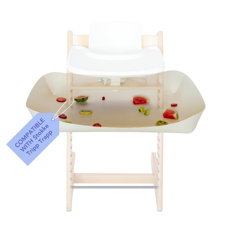 CATCHY Food CatcherCompatible with Stokke Tripp Trapp High Chair 11 Other High ChairsHighchair Sold SeparatelyBaby Toddler Food Mess CatcherPremium Linen Inspired Under High Chair Accessory