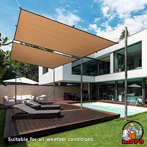HIPPO Shade Sail with Polyester Band Affordable & Premium 150 GSM Sun Shade UV Block for Outdoor Car Parking (Beige-Brown, 9.5FTX5FT) - Image 5