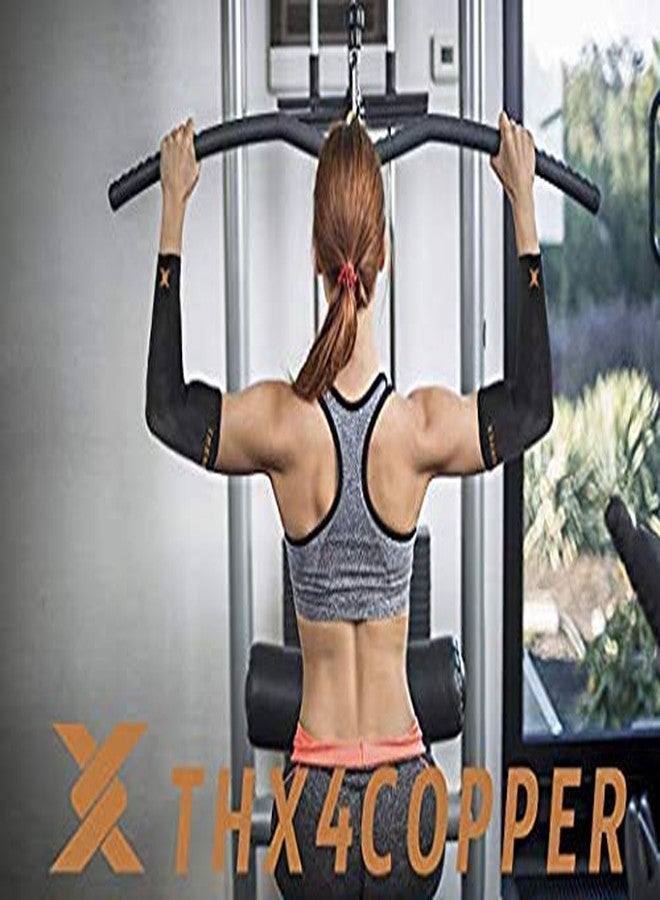 THX4COPPER Elbow Compression Sleeve(2 Pieces) - 1Copper Infused Support –Guaranteed Recovery Copper Elbow Brace-Idea for Workouts, Sports, Golfers, Tennis Elbow, Arthritis, Tendonitis-Large - Image 4