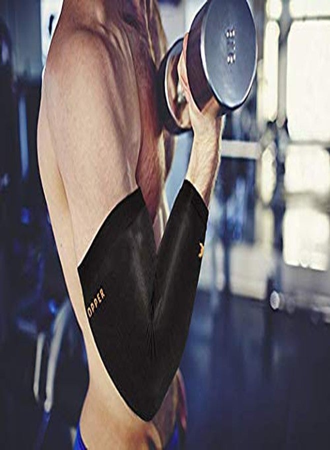 THX4COPPER Elbow Compression Sleeve(2 Pieces) - 1Copper Infused Support –Guaranteed Recovery Copper Elbow Brace-Idea for Workouts, Sports, Golfers, Tennis Elbow, Arthritis, Tendonitis-Large - Image 2
