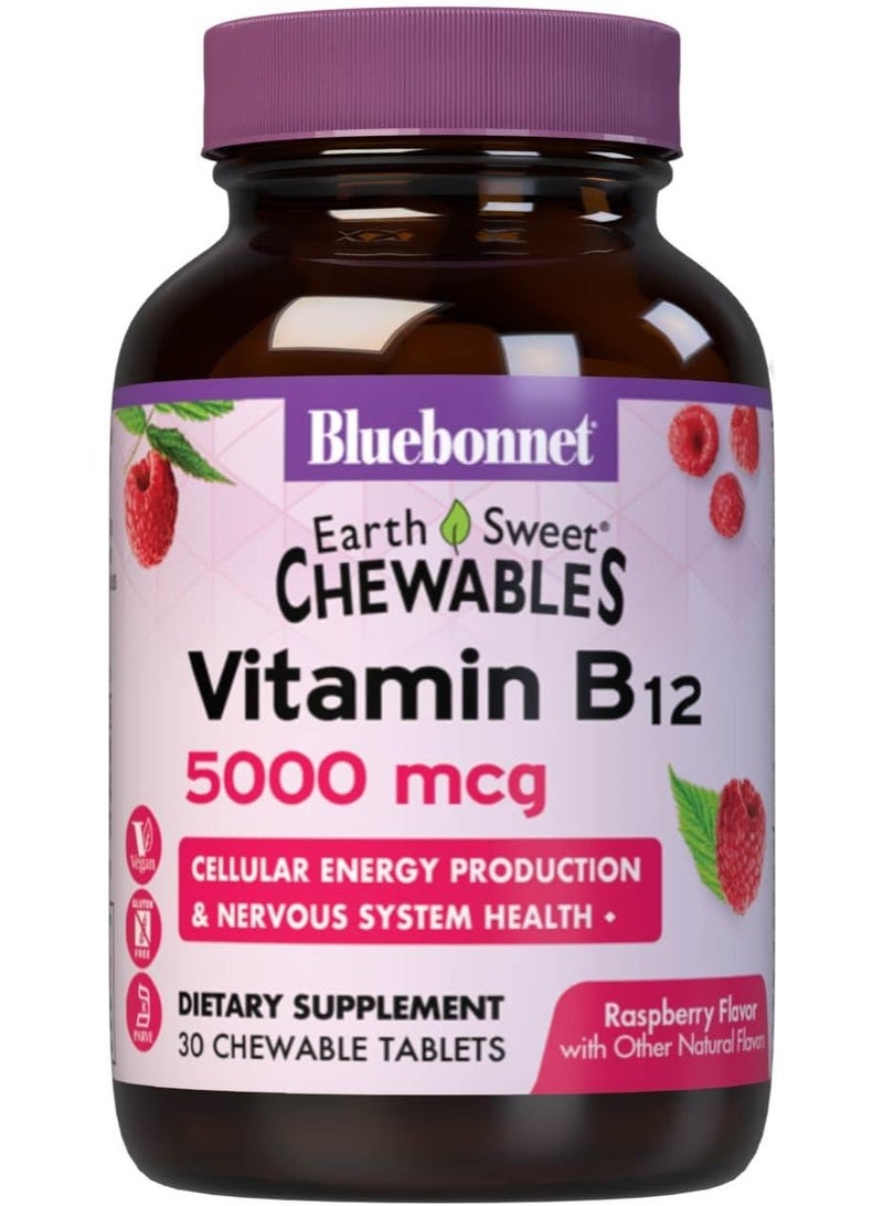 Bluebonnet Earth Sweet Chewables Vitamin B12 5000 mcg - 30 Chewable Tablets - Image 1