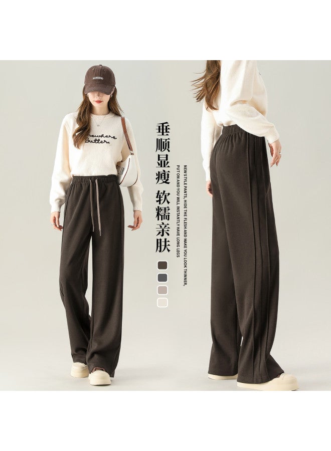 Hstyle slim High-waist Wide-leg Pants For Women - 2025 Spring/fall Collection, Versatile Lazy Chic Style, Slimming Casual Trousers - Image 5