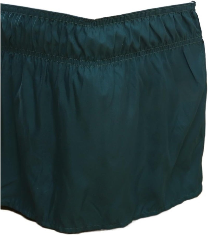 Ruffle Bed Skirt Around Elastic Ruffles Bed Skirt Ruffled Pastoral Solid Home Skirts 15 Inch Twin/Full/Queen/King Size(Dark Green,Twin 39x75x15 inch) - Image 1