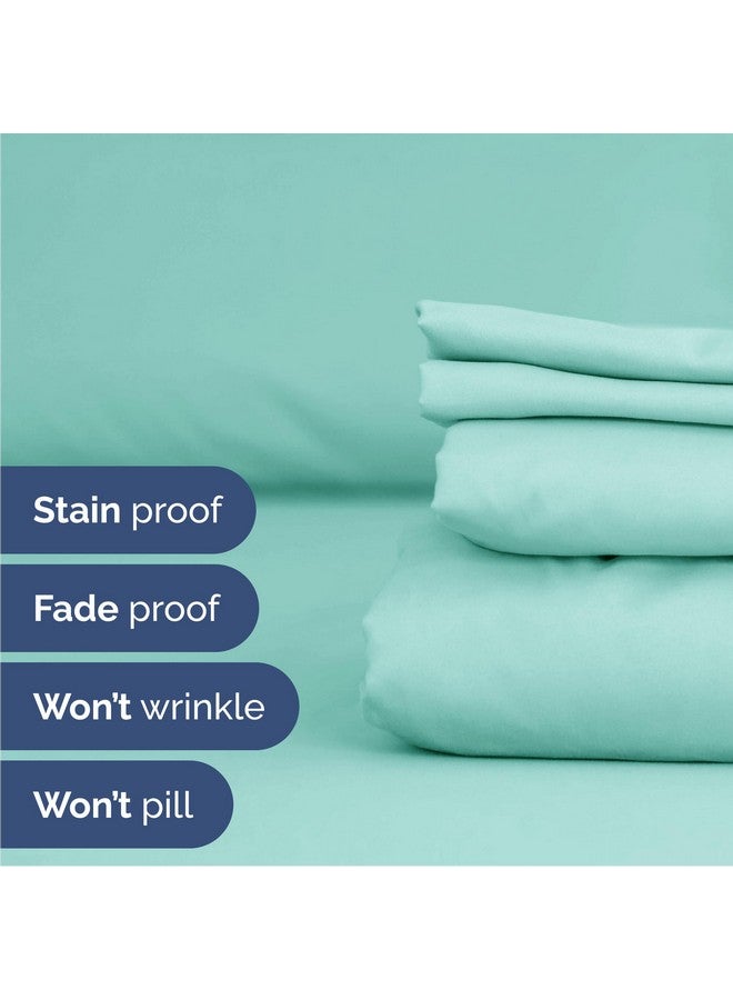 CGK Unlimited Queen 6 Piece Sheet Set - Comfy, Breathable & Cooling - Hotel Luxury Bedding for Women, Men, Kids & Teens - 1 Flat & 1 Fitted Sheet & 4 Pillowcases w/ Deep Pockets - Soft and Wrinkle Free - Spa Blue - Image 5