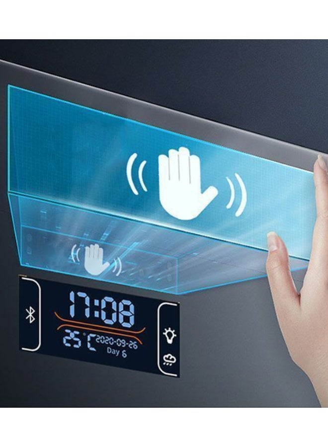 Sumkyle Smart Round LED Bathroom Mirror, Touch Screen Backlit Vanity Mirror, Anti-Fog Makeup Mirror for Home - Image 3