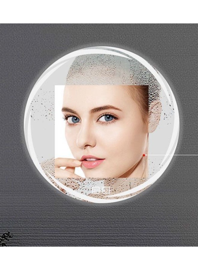 Sumkyle Smart Round LED Bathroom Mirror, Touch Screen Backlit Vanity Mirror, Anti-Fog Makeup Mirror for Home - Image 4