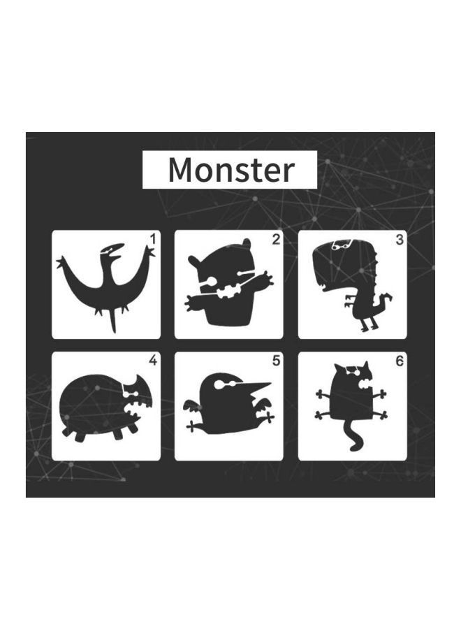 NIBEMINENT DIY Monster Themed Stencils White/Black