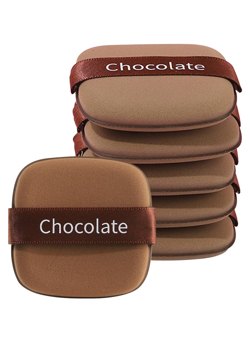 Generic 6Pack Square Powder Sponge Puff, 8.5t Makeup Blending Sponge in Chocolate Brown Colors for Flawless Application - Image 1