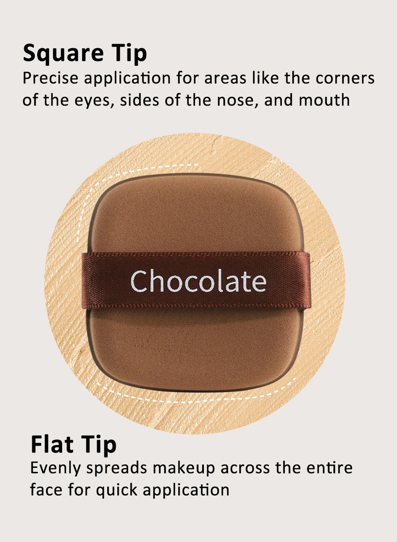 Generic 6Pack Square Powder Sponge Puff, 8.5t Makeup Blending Sponge in Chocolate Brown Colors for Flawless Application - Image 2
