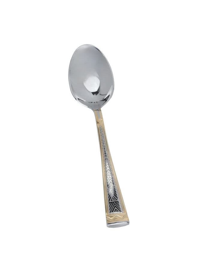 Alsaif Gallery - Silver Tea Spoon Set Triangle Pattern with Gold 6 Pieces - Image 1