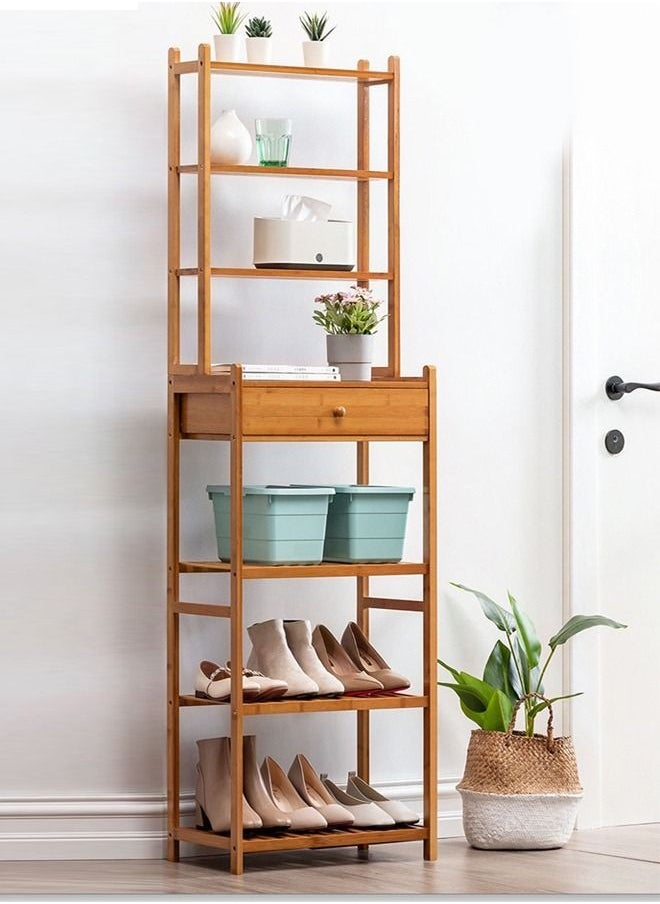 fashionhome Household Multipurpose Storage Rack Kitchen Items Storage Stand Living Room Display Rack with Drawer Storage 51x28x163 cm  - Image 1
