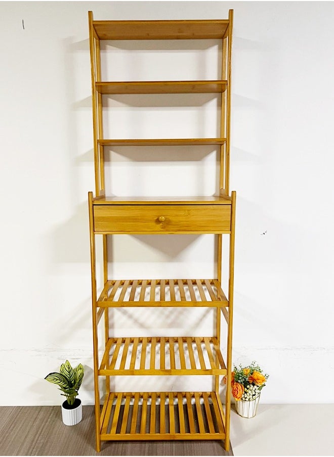 fashionhome Household Multipurpose Storage Rack Kitchen Items Storage Stand Living Room Display Rack with Drawer Storage 51x28x163 cm  - Image 3